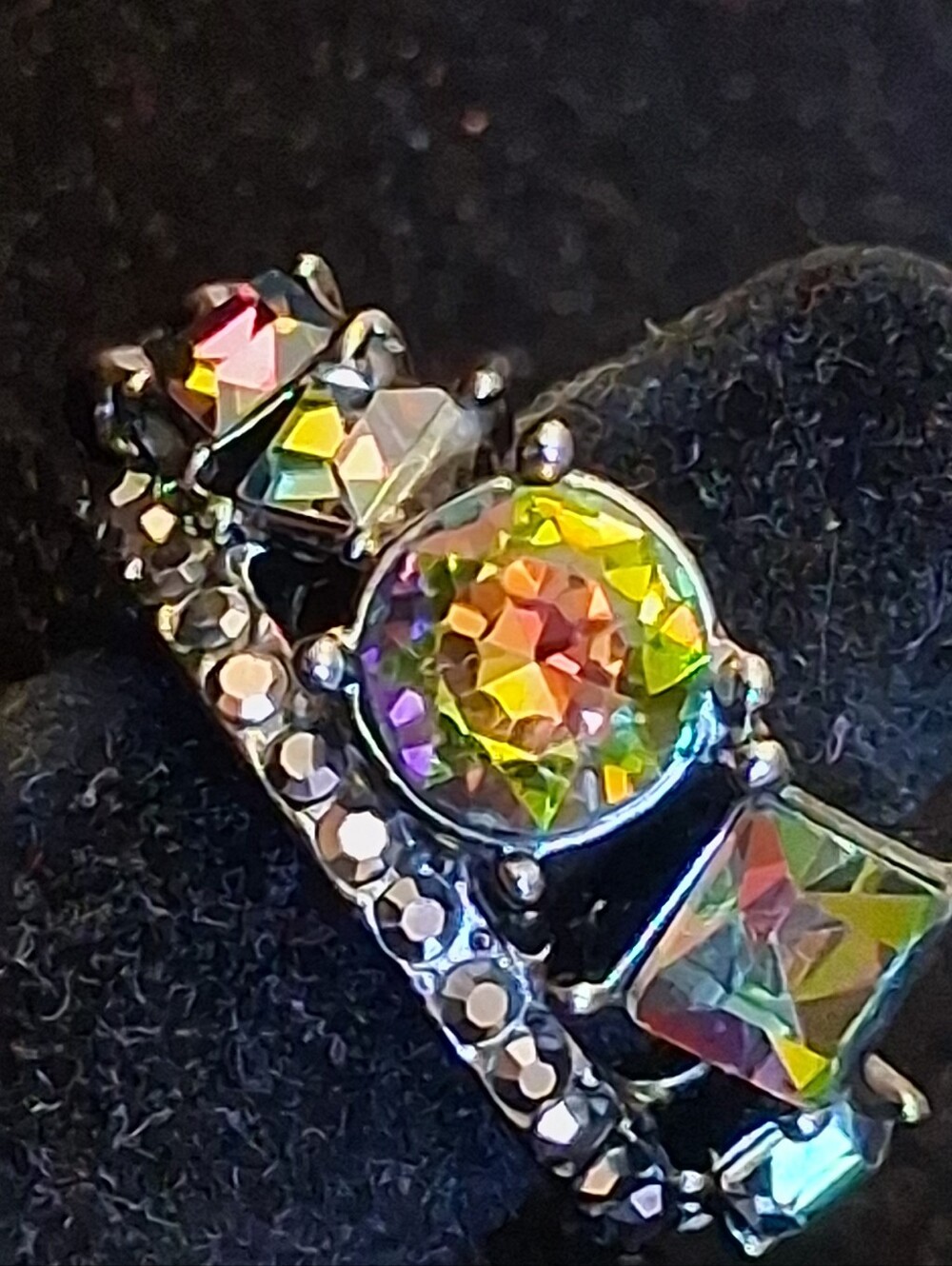 Paparazzi Faux Mystic Topaz Multi-Color Crystal Women's Stretch Ring